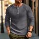 Men's T shirt Tee Henley Shirt Waffle Knit Tee Tee Top Long Sleeve Shirt Plain Raglan Sleeve Henley Street Vacation Long Sleeve Clothing Apparel Fashion Designer Basic