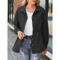 Women's Shacket Jacket Shirt Jacket Spring Jacket Long Trench Coat Botton Down Casual Lapel Jacket