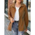 Women's Shacket Jacket Shirt Jacket Spring Jacket Long Trench Coat Botton Down Casual Lapel Jacket