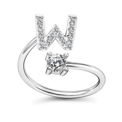 1PC Band Ring For Men's Women's Crystal White Alloy Classic
