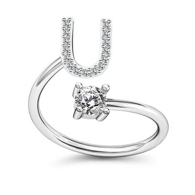 1PC Band Ring For Men's Women's Crystal White Alloy Classic