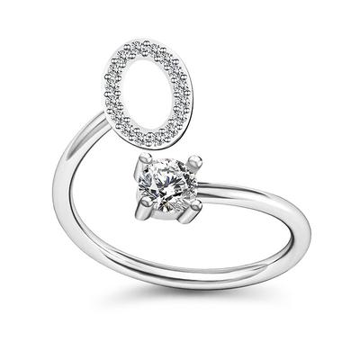 1PC Band Ring For Men's Women's Crystal White Alloy Classic