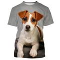 Animal Dog Jack Russell Terrier T-shirt Anime Graphic T-shirt For Couple's Men's Women's Adults' 3D Print Casual Daily