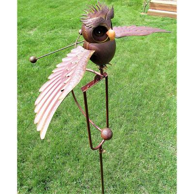 Garden Art Eagle, Metal owl, Garden Stake Decoration Rust and Windproof Bird Art Outdoor Decoration Bird Decoration Metal Eagle Rocker Garden Garden Stake Decoration