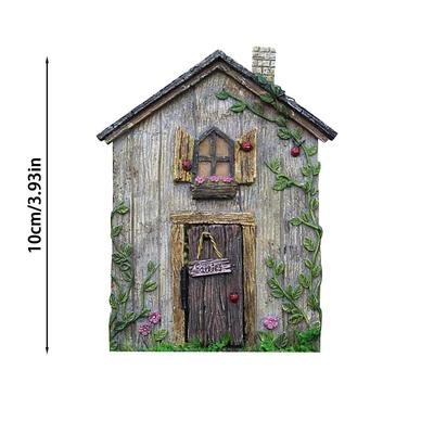 Miniature Fairy Gnome Door Figurines Elf Home For Yard Art Garden Tree Sculpture Decor Statues Decor Fairy Outdoor Garden