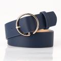 Women's Unisex PU Buckle Belt PU Leather Prong Buckle Plain Casual Classic Party Daily Green Black Brown Navy Blue