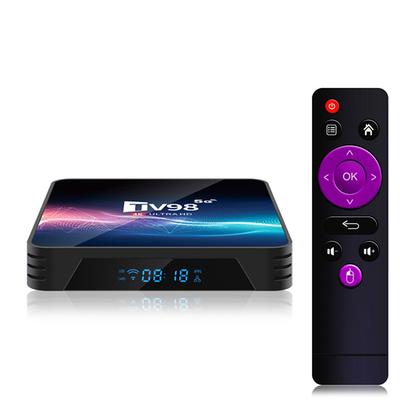 TV98 Android 11.0 TV Box Quad Core V11 8GB 16GB 2.4G/5G Dual-band WIFI 4K Media Player Set-top Digital Television LAN 100M/1000M