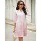 Women's Casual Dress V-Neck Stripe Pattern Knee-Length Short Sleeve Spring Summer Beach Daytime Full Size