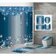 Bathroom Shower Curtain, Sparkling Diamond-Pattern Bathroom Curtain With 12 Hooks, Bathroom Non Slip Rugs, Toilet Cover Mat