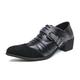 Men's Oxfords Casual Shoes Derby Shoes British Style Plaid Shoes Casual British Daily Party Evening PU Height Increasing Buckle Black Gray Color Block Spring Fall