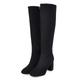 Women's Boots Ladies Shoes Valentines Gifts Riding Boots Party Daily Knee High Boots Block Heel Round Toe Vintage Casual PU Zipper Black Red Dark Blue