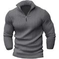 Men's Pullover Sweater Jumper Quarter Zip Sweaters Knit Top Ribbed Knit Regular Knitted Quarter Zip Plain Quarter Zip Keep Warm Modern Contemporary Daily Wear Going out Clothing Apparel Fall Winter