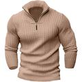 Men's Pullover Sweater Jumper Quarter Zip Sweaters Knit Top Ribbed Knit Regular Knitted Quarter Zip Plain Quarter Zip Keep Warm Modern Contemporary Daily Wear Going out Clothing Apparel Fall Winter