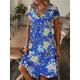 Women's Summer Dress Print Dress Leaf Floral Print V Neck Midi Dress Fashion Modern Outdoor Daily Short Sleeve Regular Fit Black White Yellow Summer Spring S M L XL XXL