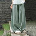 Women's Jeans Culottes Wide Leg Slacks Cotton Blend Simple High Cut Drop Crotch Full Length Mid Waist Basic Casual Creamy-white Camel M L