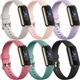 6 Pack Smart Watch Band Compatible with Fitbit Luxe Soft Silicone Smartwatch Strap Adjustable Solo Loop Women Men Sport Band Replacement Wristband