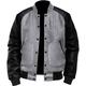 Men's Bomber Jacket Varsity Jacket Outdoor Daily Wear Leather Sleeved Spring Fall Plain Fashion Streetwear Stand Collar Short Black White Light Grey Dark Gray Jacket