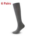 6 Pairs Athletic Compression Sports Socks Long Men's Women's Socks Breathable Comfortable Non-slipping Quick Dry Gym Workout Basketball Running Active Training Jogging Sports Nylon Black White Grey