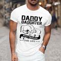 Fathers Day Dad And Daughter Mens Graphic Shirt Prints Daddy Family Black White Yellow Tee Cotton Blend Basic Modern Contemporary Short Sleeves Best Friends For Life T-Shirt Blue