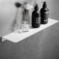 Bathroom Shelf Self-adhesive Bath Storage Rack 30-50cm Modern Space Aluminum Rust-proof Bathroom Organizer Wall Shelf (Black/White)