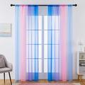 LGBT Rainbow Semi Sheer Curtain Teenage Girls Bedroom Curtains Set Window Panel Voiles Drape for Girls Room/Kids Room/Nursery/Living Room 1 Panel