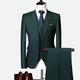 Black/Green/Blue Men's Wedding Suits Homecoming Formal Business Work Wear 3 Piece Suits Solid Colored Peak Standard Fit Single Breasted Two-buttons 2024