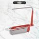 Telescopic Sink Storage Rack Holder, Adjustable 2-in-1 Sink Organizer, Expandable Sink Basket, Sink Drain Rack, Sink Tray, Sponge HolderDish Cloth Hanger Random Color