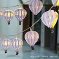 10 LED/20 LED Christmas Decoration Iron Art LED Hot Air Balloon String Lights, Indoor Battery Box String Lights, Christmas Decoration Small Colorful Light, Christmas Tree Pendant, Battery Powered