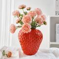 Cute Red Strawberry Decorative Home Vase Creative Resin Material Handmade Handicraft Vase Suitable for Flower Hydroponics Home and Restaurant Flower Decoration Decoration
