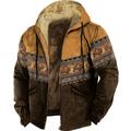 Men's Full Zip Hoodie Jacket Brown Brown 2 Brown 4 Brown 3 Hooded Animal Color Block Graphic Prints Zipper Print Casual Daily Holiday 3D Print Fleece Designer Thin fleece Winter Clothing Apparel