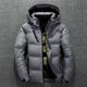 Men's Winter Coat Winter Jacket Down Jacket Quilted Jacket Pocket Office Career Date Casual Daily Outdoor Casual Sports Winter Solid / Plain Color Dark Grey Black Red Gray Puffer Jacket