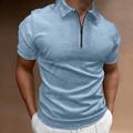 Men's Polo Shirt Knit Polo Casual Date Lapel Short Sleeves Fashion Beach Waves Slim Knitting Basic Summer Dry-Fit Ocean Blue Blue Dark Grey Army Green Polo Shirt