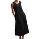 Women's Cotton Linen Dress Casual Dress Shift Dress Maxi long Dress Cotton Blend Stylish Basic Outdoor Holiday Date Crew Neck Pocket Sleeveless Summer Spring 2023 Loose Fit Black Gray Pure Color S M