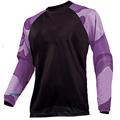 Men's Cycling Jersey Downhill Jersey Dirt Bike Jersey Long Sleeve Mountain Bike MTB Road Bike Cycling Winter Black / Orange BlackDark Purple Black Geometic Bike Jersey Thermal Warm Windproof