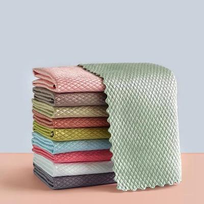 Kitchen Anti-Grease Wiping Rags Efficient Fish Scale Wipe Cloth Cleaning Cloth Home Washing Dish Cleaning Towel