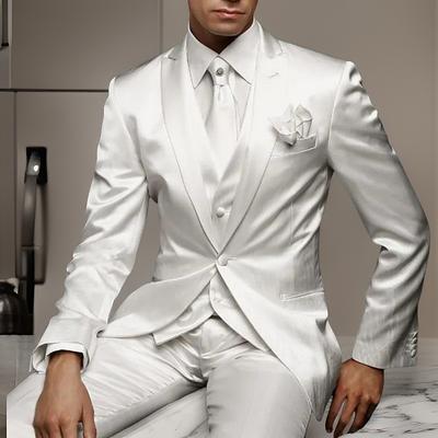 Men's Wedding Party Suits Black White Summer Solid Colored Tailored Fit 3 Piece Single Breasted One-button