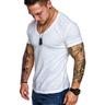 Men's T shirt Tee Tee Top Plain V Neck Summer Short Sleeve Clothing Apparel Muscle Esencial