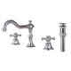Bathroom Sink Faucet,Widespread Two Handle Three Holes,Brass Chrome Bathroom Sink Faucet Contain with Supply Lines and Drain Plug and Hot/Cold Switch