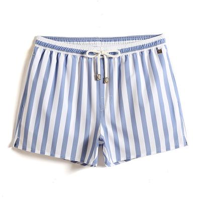 Men's Swim Shorts Board Shorts Swim Trunks Summer Shorts Pocket Drawstring with Mesh lining Stripe Comfort Breathable Short Casual Daily Holiday Hawaiian Classic Style Black 1# Black Inelastic