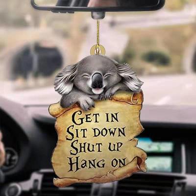 Cute Dog Ornament Lovely Acrylic Animal Car Hanger Car Decor Two Sided Ornament