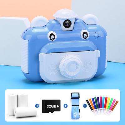 Kids Camera Instant Print Camera for Children 1080P HD Video Photo Camera Toys with 32GB Card Print Paper Color Pens Set Rechargeable Digital Camera for Kids