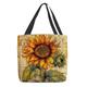 Women's Tote Shoulder Bag Canvas Tote Bag Polyester Shopping Daily Holiday Print Large Capacity Foldable Lightweight Sunflower Light Yellow Earth Yellow Yellow