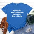 funny saying tees women i googled my symptoms printed casual short sleeve t-shirts tops (a-dark green, l)