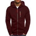 Men's Hoodie Zip Hoodie Sweatshirt Sweat Jacket Navy Wine Red Black White Royal Blue Hooded Color Block Zipper Cool Winter Clothing Apparel Hoodies Sweatshirts Long Sleeve