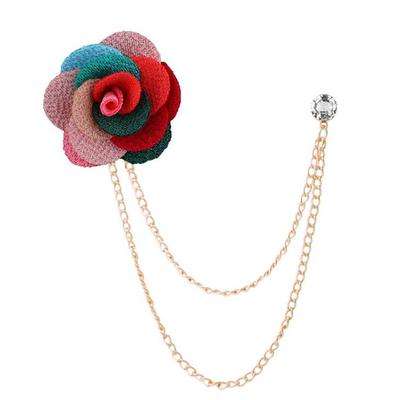 Men's Crystal Brooches Link / Chain Creative Flower Vertical / Gold bar Basic Fashion Classic Trendy Rock Brooch Jewelry Camel Assorted Color Pearl Pink For Party Wedding Engagement Promise Festival