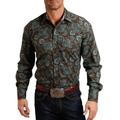 Men's Shirt Western Shirt Animal Horse Graphic Prints Turndown Black White Black / Green Light Green Black / Brown 3D Print Outdoor Street Long Sleeve Print Button-Down Clothing Apparel Fashion