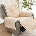 Plush Recliner Cover Velvet Recliner Sofa Cover 1 Seater Armchair Slipcover Slip Resistant Recliner Sofa Slipcover Seat Furniture Protector Anti-Slip Couch Covers for Dogs Cats Kids