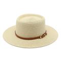 Summer Beach Sun Hats For Women Flat Top Straw Hat Solid Color Outdoor Holiday Visor Caps