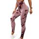 Women's Slim Tights Pants Trousers Tie Dye Print High Cut Full Length High Elasticity High Waist Fashion Workout Yoga Gym Maroon Light Pink S M Spring Fall