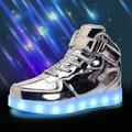 Unisex LED Shoes High Top Light Up Sneakers for Women Men Girls Boys USB Charging Halloween Street Dance Casual Daily Walking Shoes Luminous Bright White Black Blue Spring